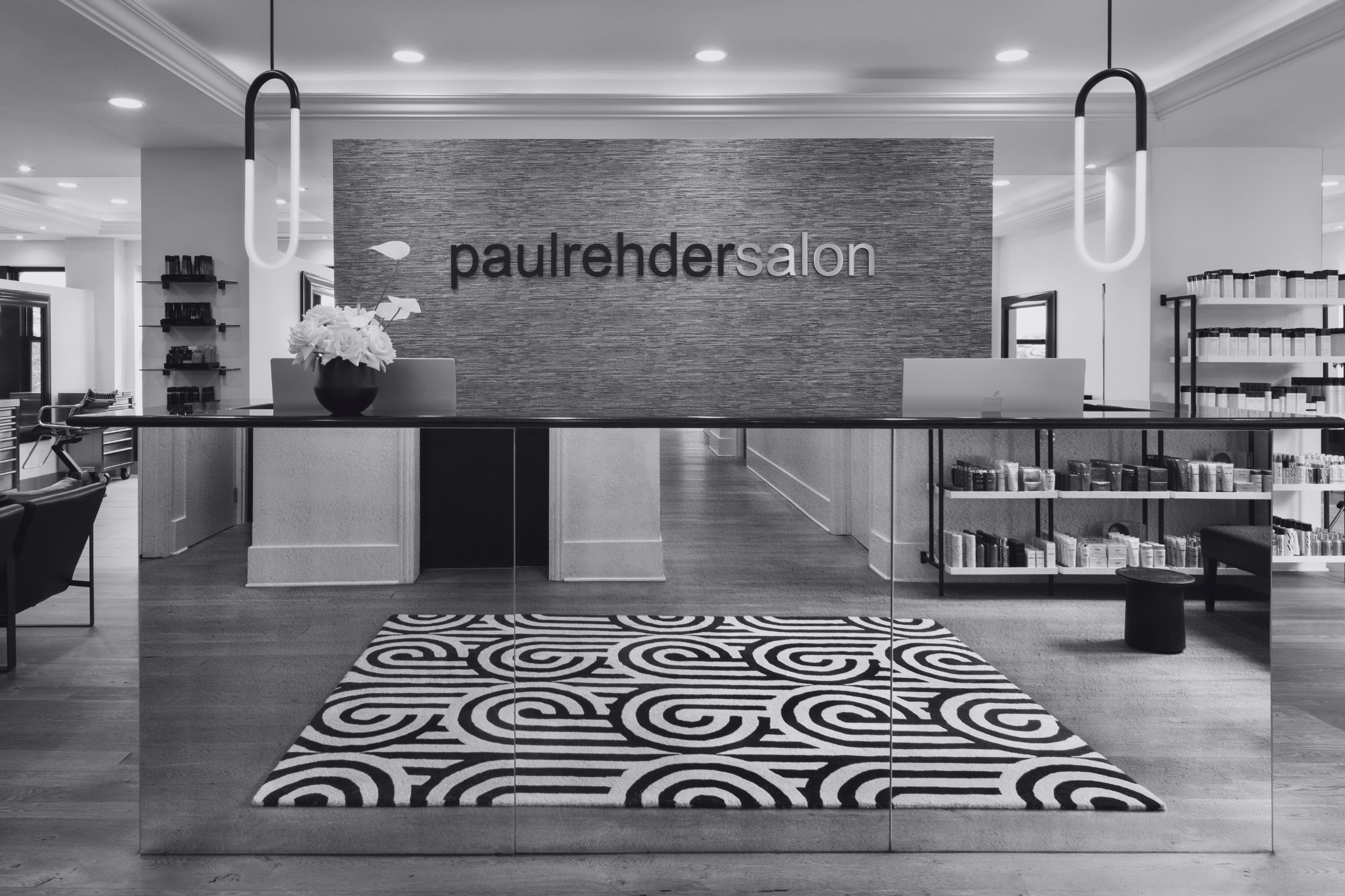 Clean, professional medical spa treatment room with neutral tones at Paul Rehder Salon in Winnetka